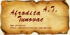 Afrodita Tunovac vizit kartica